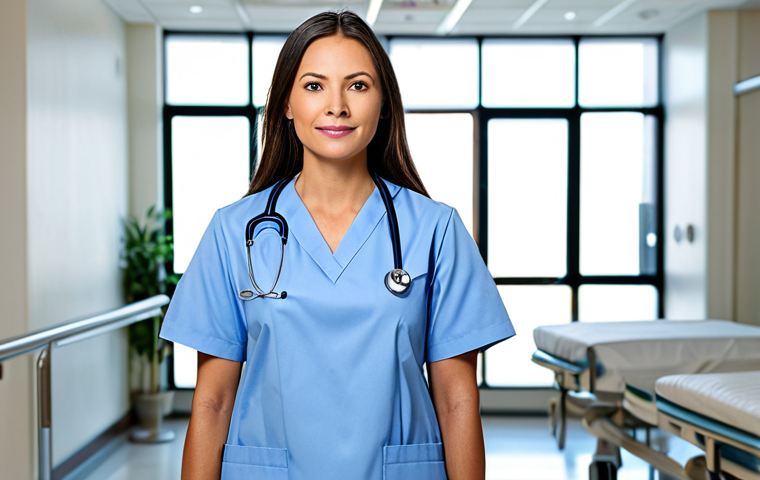 American Dream - High Salary Focus**
"A professional nurse in a modern, fully clothed medical uniform, standing confidently in a bright, bustling US hospital, appropriate attire, safe for work, perfect anatomy, correct proportions, professional medical photography, high quality, clean background, well-lit."
**