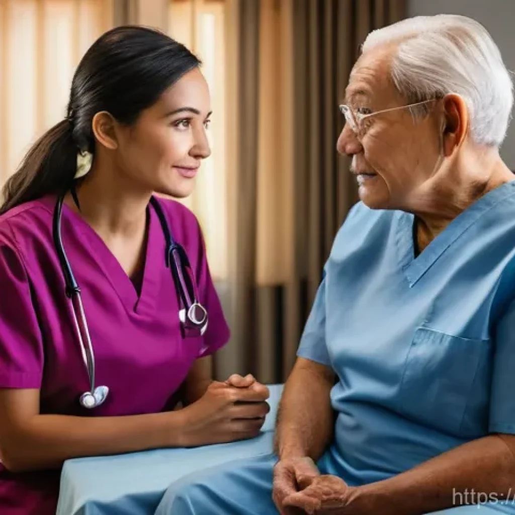 간호사의 환자 치료 계획 작성법 - **Prompt 1: Empathetic Holistic Assessment**
An empathetic female nurse, mid-30s, wearing profes...